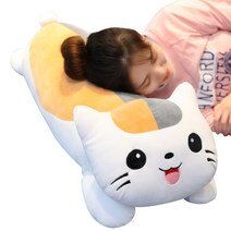 귀여운 고양이 인형 인형 잠자는 베개 긴 베개 플러시 장난감 침대 인형 소녀-134328, 옵션02, 50cm (25cm 고양이 선생님 인형 무료)