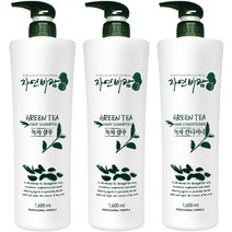 자연바람 그린티 녹차 미용실 샴푸2개/컨디셔너1개 셋트 대용량, 3개