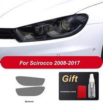성애방지 커버2Pcs 자동차 헤드 라이트 보호 필름 복원 투명 블랙 TPU 스티커 폭스 바겐 Scirocco 2008-201, [01] Blackened