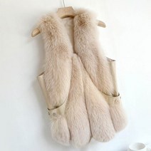 피케 폭스 퍼 베스트 여자 하프 브이넥 모피코트 베스트 조끼 겨울 브이넥 모피 밍크코트 재킷