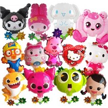 바람개비풍선 캐릭터 시나모롤 쿠로미 피카츄 뽀로로 티니핑, 07.폴리x5