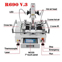 R690 V.3 IR 핫 에어 BGA 리워크 스테이션 솔더링 리볼링 머신 존 레이저 포인트 4300W 모바일 노트북, 한개옵션1, 한개옵션0