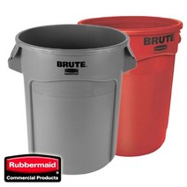 루버메이드-BRUTE 원형컨테이너 FG262000RED 75.7L 점포휴지통, 단품