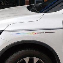 JS automotive SM6 QM6 XM3 르노삼성 엠블럼 로고 휀다 사이드 본넷 트렁크 리어 차량 튜닝 스티커 용품, A타입_블랙
