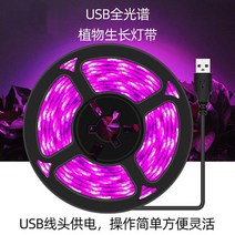 식물공장 조명 홈가드닝 썬라이크 수유등 취침등 선물 Chenghong Full Spectrum Duculent Color -Colored Anti -Apprentice Lighting Light Sunlight Room 번식 꽃 USB 식물 성장 조명, USB 전체 스펙트럼 1 미터 램프 벨트