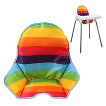 Twoworld IKEA Antilop 유아용 의자 쿠션 아기 높은 의자 시트 커버 라이너 매트 패드 쿠션 IKEA Antilop 유아용 의자 (동물 패턴), Rainbow Striped