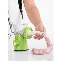 민찌 기계 고기 미트 그라인더 분쇄기 만능 다지기, 고기 분쇄기 및 관장기 녹색  1개의 예비 날