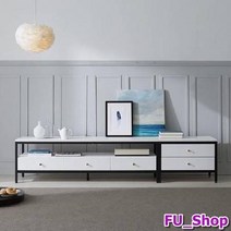 ForU428 2단 수납 거실장 세트 TV테이블 거실장협탁 서랍거실장 단거실장 낮은거실장, 화이트