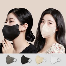 프로텍트보이 KF-80 호프리미엄 대형 마스크 새부리형 숨 쉬기 편한 귀 안아픈 컬러 마스크 블랙 화이트 그레이 베이지 (1팩 5매입), [프리미엄] KF80 그레이 30매