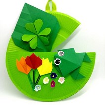 봄 방문걸이 수납통 개구리 연잎 종이접기 만들기키트, 1인용