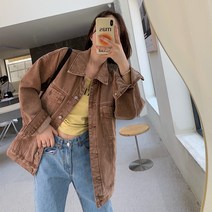 어라운드24 여성 캐주얼 자켓 베이직 루즈핏 긴팔 기본 면 아우터