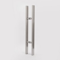 강화도어 손잡이 사각H자 실버무광 유리문 목문 철문 가마찌문, 1조(앞/뒤 손잡이)