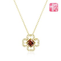 에버링 18K 금 목걸이 행운의 네잎 클로버 탄생석 (12종)_NQDM891 Gold Necklace Gift