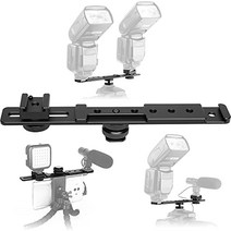 ChromLives 8 인치 콜드 슈 익스텐션 폴 플래시 스트레이트 브래킷 카메라 Nikon Canon Sony Olympus DSLR 카메라 캠코더 DV와 호환되는 듀얼 마운트 플래시 브래킷-36218, 카메라 듀얼 마운트