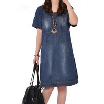 S2061 앞주머니 반팔청원피스 반팔 데님원피스 여름청