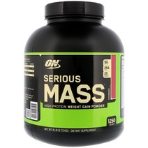 Optimum Nutrition 시리어스 매스 고단백질 체중 증가 파우더 딸기맛 6파운드 (2.72kg) 2팩