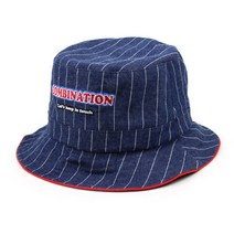 데님 스트라이프 벙거지 모자 ET825