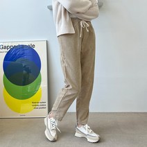 여자 골덴 바지 코듀로이 밴딩 팬츠 키작녀 겨울 pag