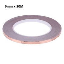 구리테이프 50mm X 5.5m 이중 전도성 접착 EMI 차폐 구리 호일 테이프 슬매트 카펫 러그 구충제 스테인드 글라스에 적합, 04 6mmx30mm