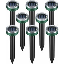 두더지퇴치기 4/8pcs 태양 강화 된 울트라 소닉 마우스 두더지 해충 설치류 Repeller 혐오 야드 LED 라이트, 05 8pcs Round