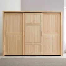 꾸미룸 편백나무옷장 12자 원목장농 이불장 슬라이드장