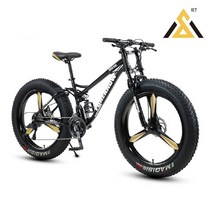 프리미엄 MTB 자전거 팻바이크 광폭타이어 24인치 26인치, 화이트-27단-쓰리 휠