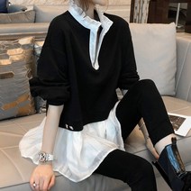 무드무드 셀르 프릴 레이어드 맨투맨