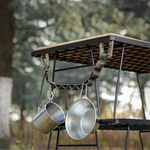 카라비너 데이지체인 캠핑걸이 집게 랜턴걸이 아웃도어 캠핑데이지체인 감성캠핑 끈, 블랙-소형