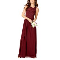 ADRIANNA PAPELL 여성용 비즈 장식 시폰 가운 원피스 TEDO 40대여자