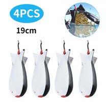 3/4/5PCS 잉어 낚시 로켓 피더 14.5cm 19cm Spod 폭탄 플로트 미끼 홀더 펠렛 액세서리, [08] 4PCS 19CM White