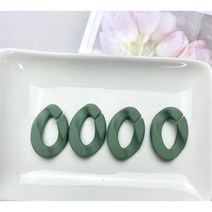4개) 무광 아크릴 체인고리-대(27x20mm), 연카키