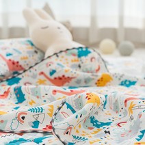 이솔홈 쥬라기공룡 아동 낮잠 인견 홑이불 100x110, 화이트, 단품