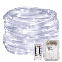 LED 로프 조명 크리스마스 스트링 라이트 원격 30M 300LED 8 모드 색상 변경 실내 야외 방수 스트립 패어리, 01 White_01 5M 50LEDS