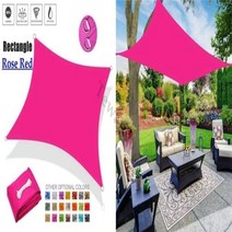 폴리에스테르 직사각형 햇빛 차단용 천막 5m x 5m 6m x 6m 야외 파티오 정원 뒤뜰 잔디 수영장용, Rose Red+6mx6m