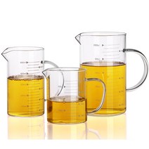 [Y+1] 누들 내열 강화유리 계량컵 비커 베이커리 전자렌지용기, 350ml