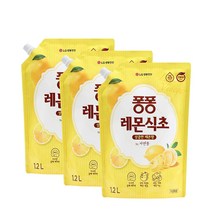 퐁퐁 레몬식초 주방세제 리필, 1.2L, 3개