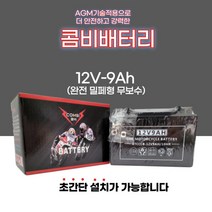 오토바이배터리 밧데리 포르테 CA110 베스파 딩크125 미라쥬250 밀폐형 겔랑 무보수 12V 9A, 콤비배터리9A
