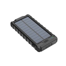 캠핑용 태양열 보조배터리 20000mAh 손전등 지남침 방수 충격방지 야외용, 블랙