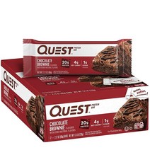 퀘스트뉴트리션 카라멜 초콜릿 청크 단백질 바 12개, Chocolate Brownie, 12 Count (Pack of 1)