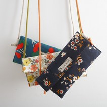 [DIY] 퀼트 가방 만들기 핸드폰가방만들기 핸드폰주머니 심플린넨라벨가방, 코스모스-메인상품