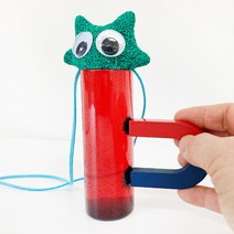 4인세트 어린이 미술 과학놀이 자기장관찰 철가루 자석기둥 만들기 어르신 노인교육, 단품