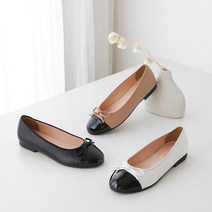 둥근코 배색 리본 플랫슈즈LIS23AMX3102