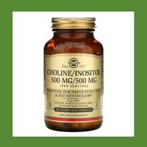 Solgar 솔가 콜린 이노시톨 타타르산수소콜린 100배지캡슐 Choline Inositol choline bitartrate