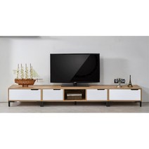 베이직 개방형 와이드 낮은 TV다이 거실장 2400 (6색) 텔레비전 tv 세련된, 아카시아화이트