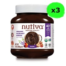 누티바 USDA오가닉 다크 초코 헤이즐넛 스프레드 369g 3팩 Nutiva Organic Vegan Hazelnut Spread Dark Chocolate Non-GMO, 1개, 200ml