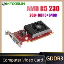 컴퓨터 MAXSUN 전체 데스크탑 AMD R5 230 SI 2GB GDDR3 그래픽 카드 64bit PCI Express X16 2.0 VGA PC 게임 비디오