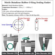 고무오링 패킹 실리콘 오링 고무링 NBR O 링 씰 개스킷 두께 CS 3mm OD 10 ~ 80mm 니트릴 부타디엔 고무 스, 16 OD 25mm_02 10pcs_01 3mm