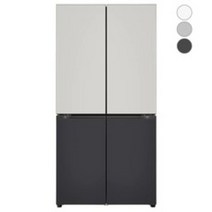[색상선택형] LG 오브제 양문형 메탈 디오스 베이직 컬렉션 냉장고 방문설치, M872MGB031, 그레이 + 블랙