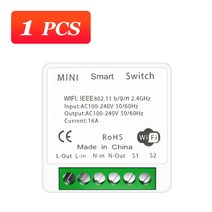 6pcs 미니 와이파이 스마트 스위치 16A2way 제어 타이머 무선 홈 오토메이션 Tuya 알렉사와 호환 Google, 01 1pc