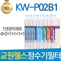교원웰스 KW-P02B1 고품질 정수기 필터 호환 전체세트, 선택4- 11인치 한방향 1년관리세트(4+2+1+1+1+1=10개)